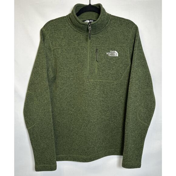 The North Face Men’s Small Green Knit Half Zip Pullover Sweater - Picture 1 of 10